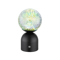 Julsy LED ladattava pöytävalaisin, musta, 3D, korkeus 21 cm, CCT