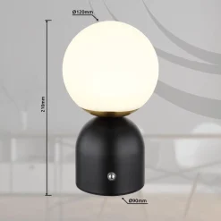 Julsy LED ladattava pöytävalaisin, musta, korkeus 21 cm, metalli, CCT