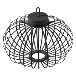 JUST LIGHT. Akuba ladattava LED-pöytävalaisin musta 37 cm bambu