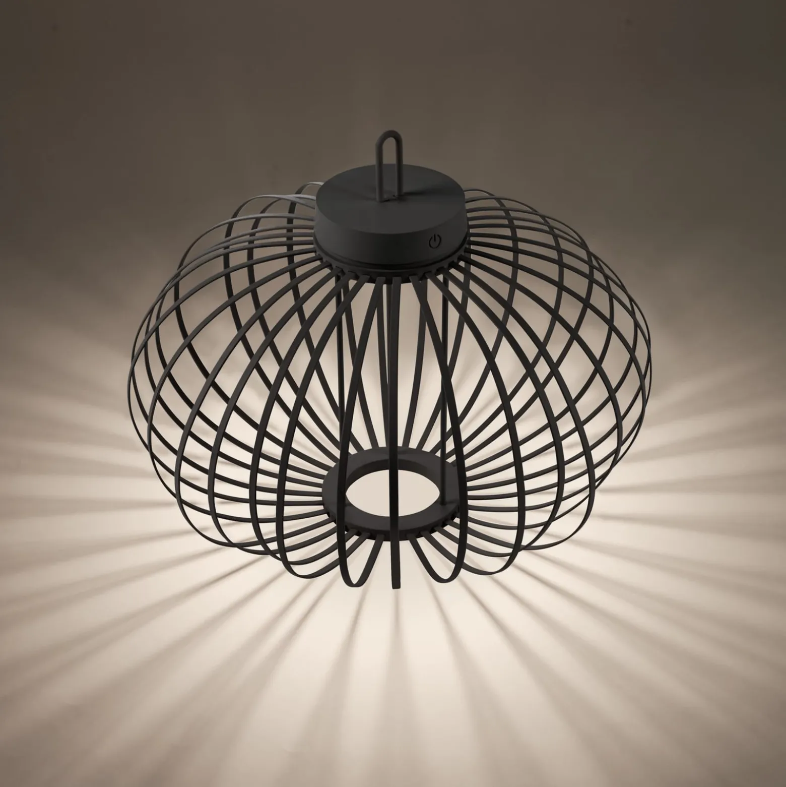 JUST LIGHT. Akuba ladattava LED-pöytävalaisin musta 37 cm bambu