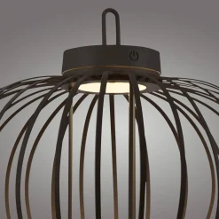 JUST LIGHT. Akuba ladattava LED-pöytävalaisin musta 37 cm bambu