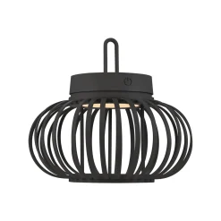 JUST LIGHT. Akuba LED ladattava pöytävalaisin musta 22 cm bambu