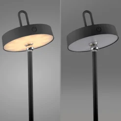 JUST LIGHT. Amag LED ladattava pöytävalaisin, musta, rauta, IP44