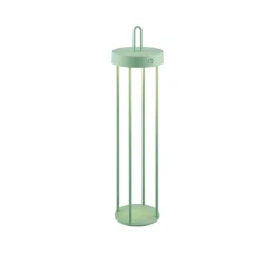 JUST LIGHT. Anselm LED-ladattava pöytävalaisin, vihreä, 50 cm, rautainen