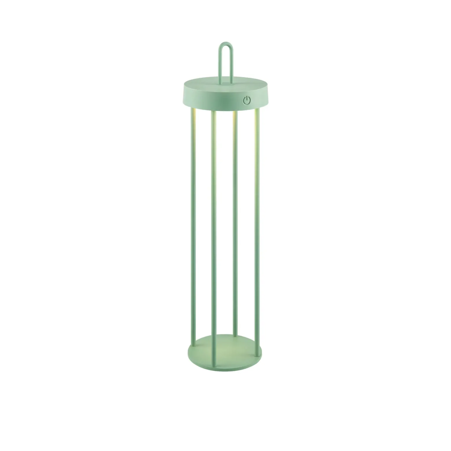 JUST LIGHT. Anselm LED-ladattava pöytävalaisin, vihreä, 50 cm, rautainen