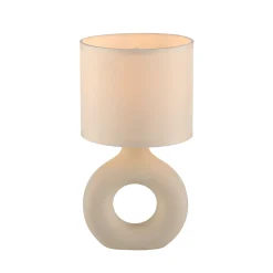 JUST LIGHT. Carara pöytävalaisin, keraaminen jalusta, beige