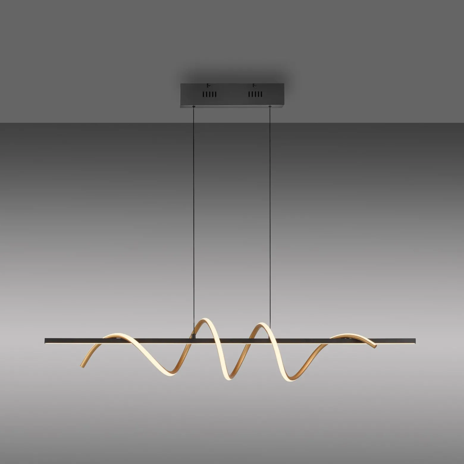 JUST LIGHT. Emanda LED-riippuvalaisin, rauta, musta messinki