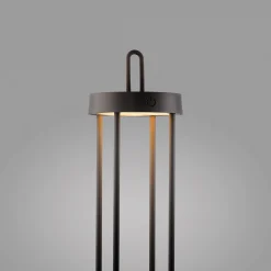 JUST LIGHT. Ladattava LED-pöytävalaisin Anselm musta 50 cm rauta