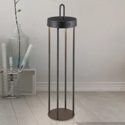 JUST LIGHT. Ladattava LED-pöytävalaisin Anselm musta 50 cm rauta