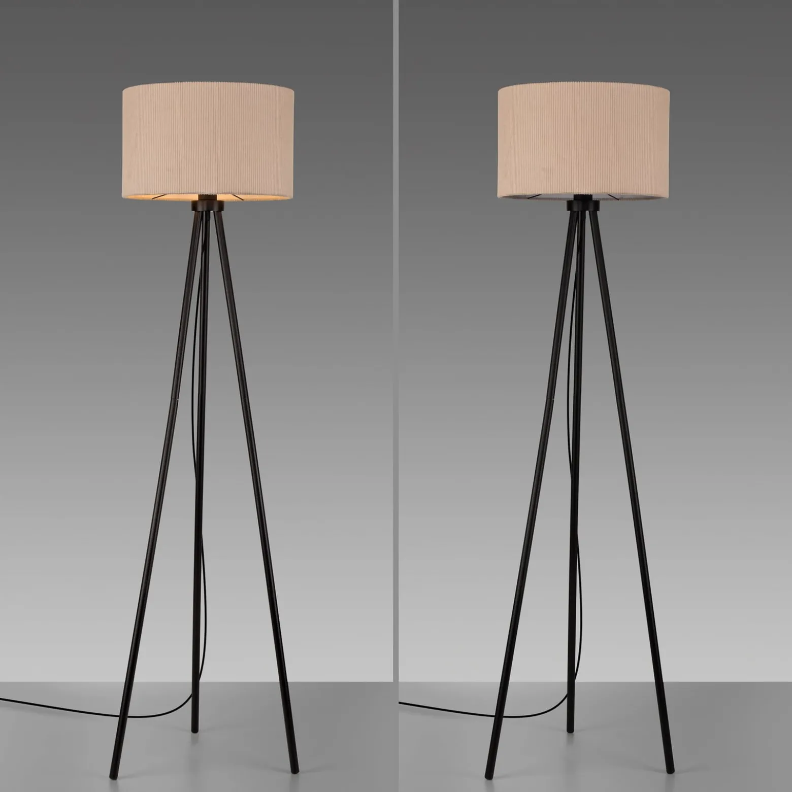 JUST LIGHT. Lattiavalaisin Green Duro, tekstiili, kolmijalka, beige