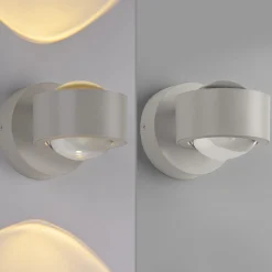 JUST LIGHT. LED-akkuinen seinävalaisin Chia, hiekka, rauta, 3 000 K