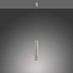 JUST LIGHT. LED-akku-riippuvalaisin Attach, harmaa-beige, rauta