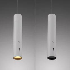 JUST LIGHT. LED-akku-riippuvalaisin Attach, valkoinen, rauta
