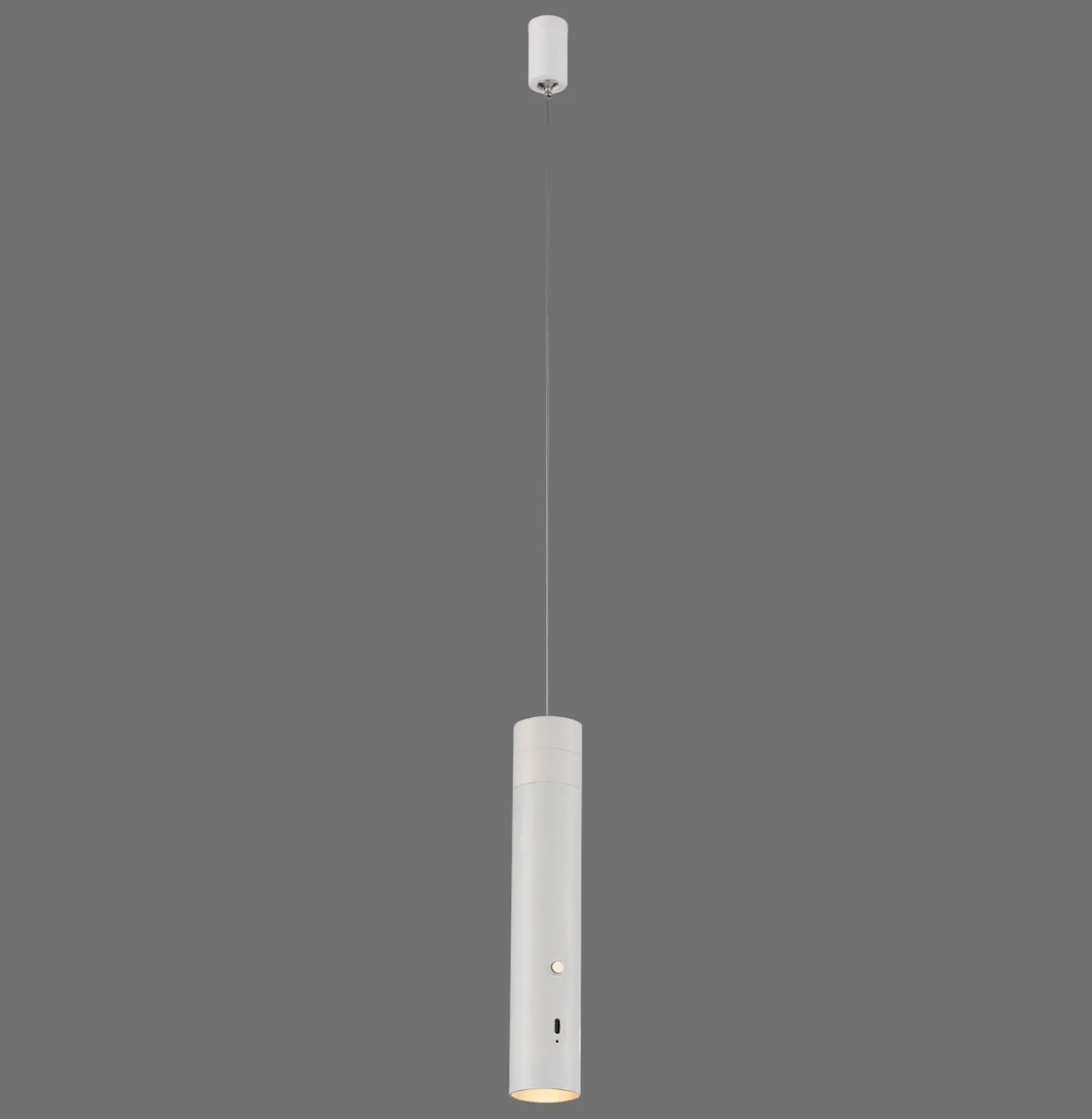 JUST LIGHT. LED-akku-riippuvalaisin Attach, valkoinen, rauta