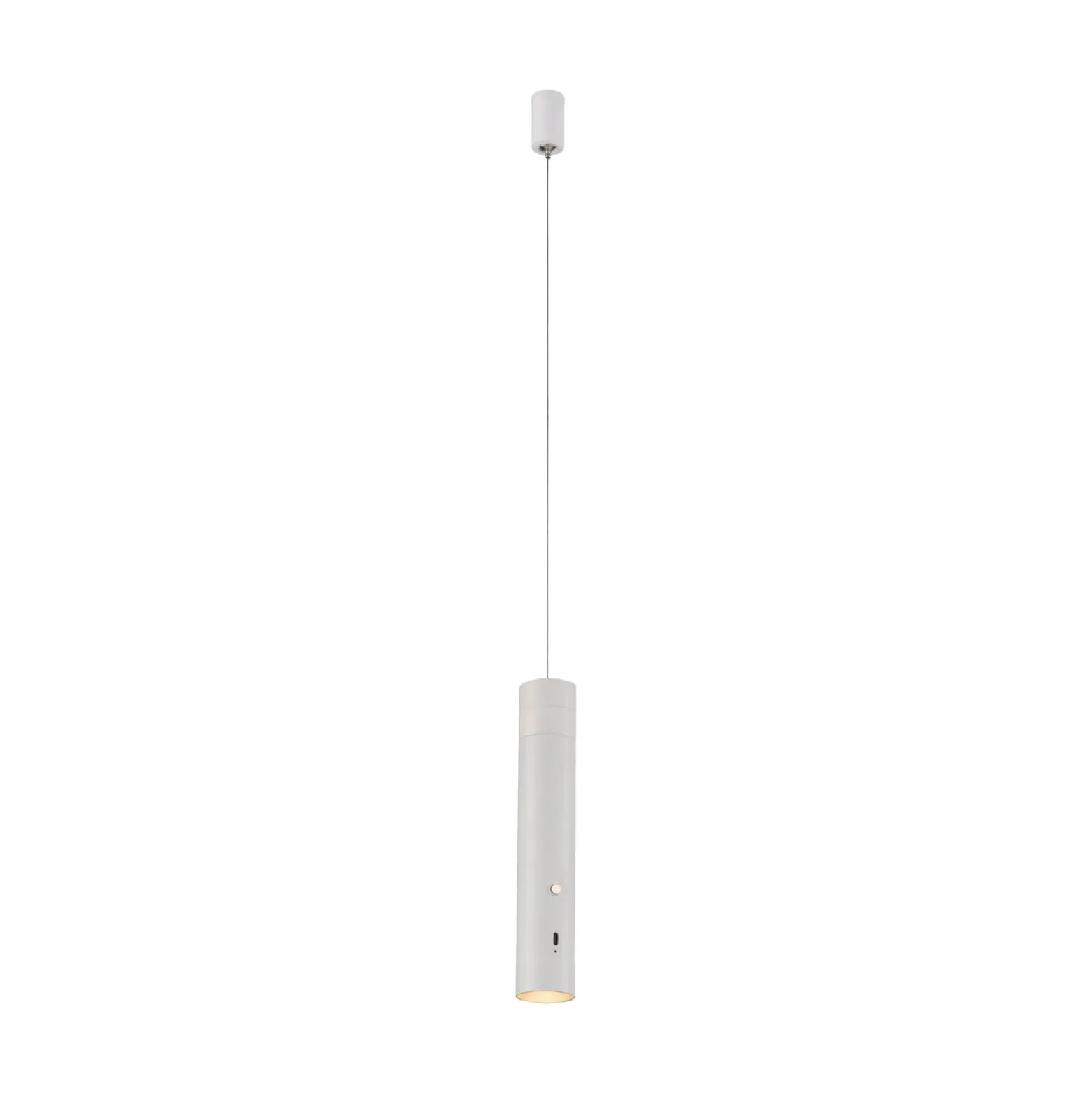 JUST LIGHT. LED-akku-riippuvalaisin Attach, valkoinen, rauta