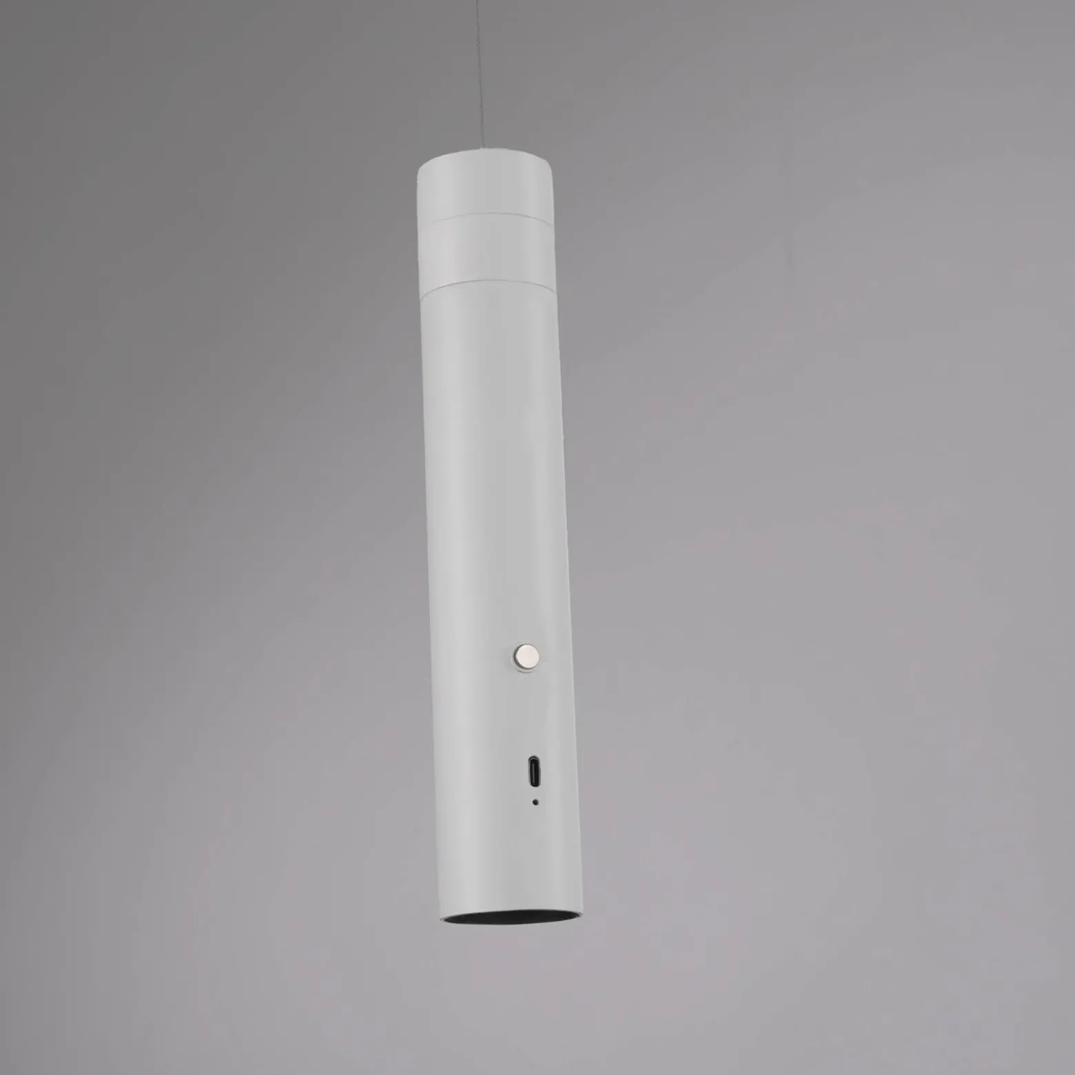 JUST LIGHT. LED-akku-riippuvalaisin Attach, valkoinen, rauta