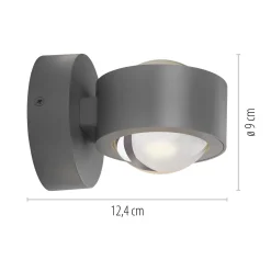 JUST LIGHT. LED-akkuseinävalaisin Chia hopea, rauta, 3 000 K