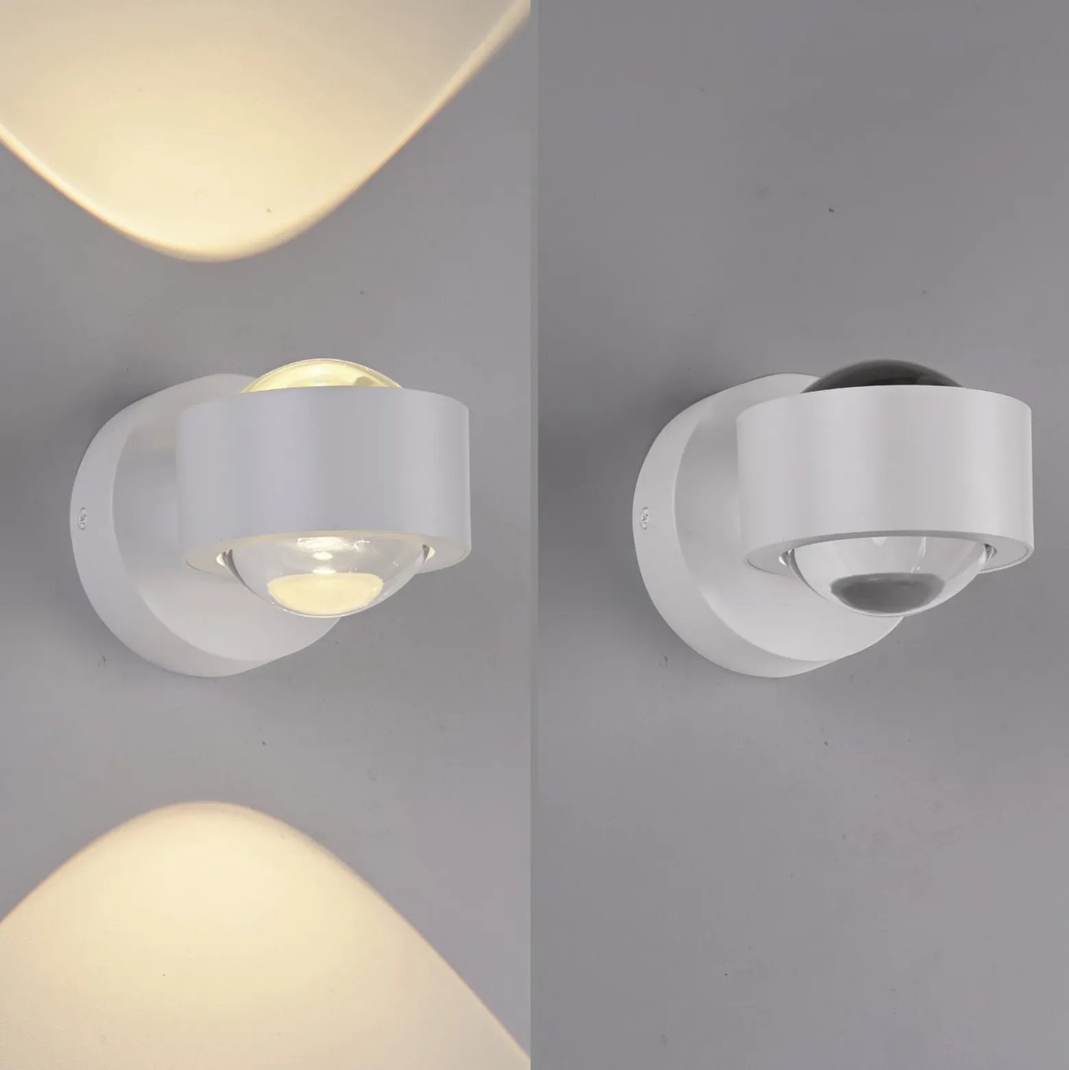 JUST LIGHT. LED-akkuseinävalaisin Chia, valkoinen, rauta, 3 000 K