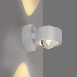 JUST LIGHT. LED-akkuseinävalaisin Chia, valkoinen, rauta, 3 000 K