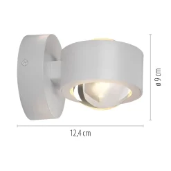 JUST LIGHT. LED-akkuseinävalaisin Chia, valkoinen, rauta, 3 000 K