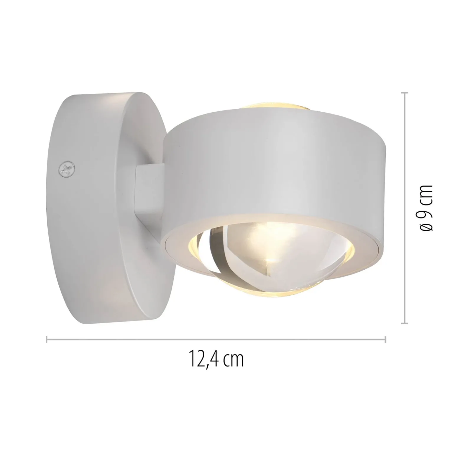 JUST LIGHT. LED-akkuseinävalaisin Chia, valkoinen, rauta, 3 000 K