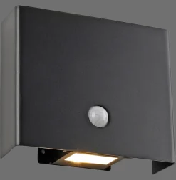JUST LIGHT. LED-anturi ulkoseinävalaisin Amin, ladattava akku musta