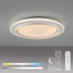 JUST LIGHT. LED-kattovalaisin Lago Ø 49,3 cm CCT Kaukosäädin
