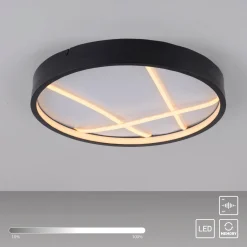 JUST LIGHT. LED-kattovalaisin Mikado, Ø 40 cm, musta