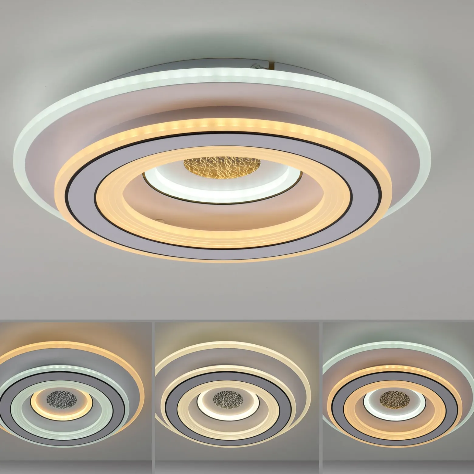 JUST LIGHT. LED-kattovalaisin Tolago, Ø 40 cm, CCT, himmennettävä