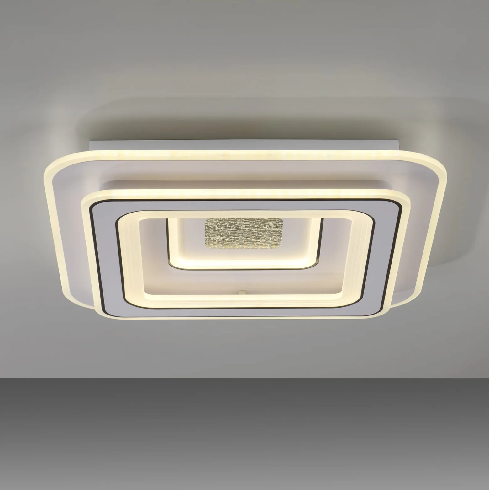 JUST LIGHT. LED-kattovalaisin Tolago, 49x49 cm, CCT, himmennettävä