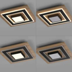 JUST LIGHT. LED-kattovalaisin Tola, kulmikas, 2-valo, puu, 3000 K