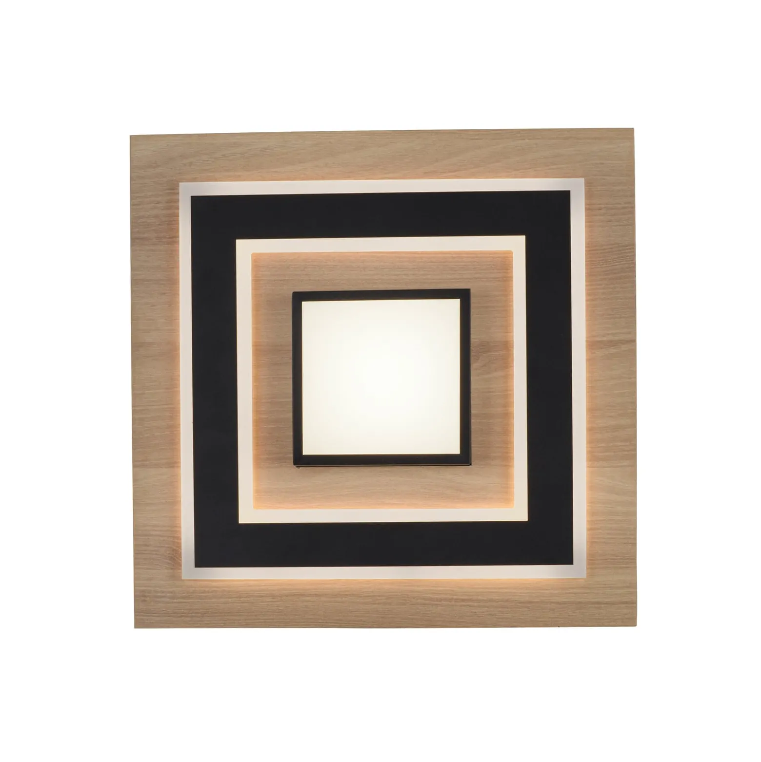 JUST LIGHT. LED-kattovalaisin Tola, kulmikas, 2-valo, puu, 3000 K