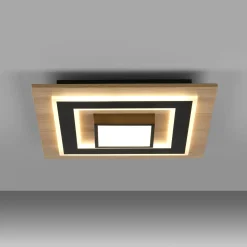 JUST LIGHT. LED-kattovalaisin Tola, kulmikas, 2-valo, puu, 3000 K