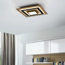JUST LIGHT. LED-kattovalaisin Tola, kulmikas, 2-valo, puu, 3000 K