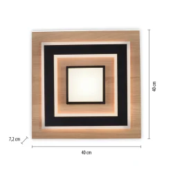 JUST LIGHT. LED-kattovalaisin Tola, kulmikas, 2-valo, puu, 3000 K