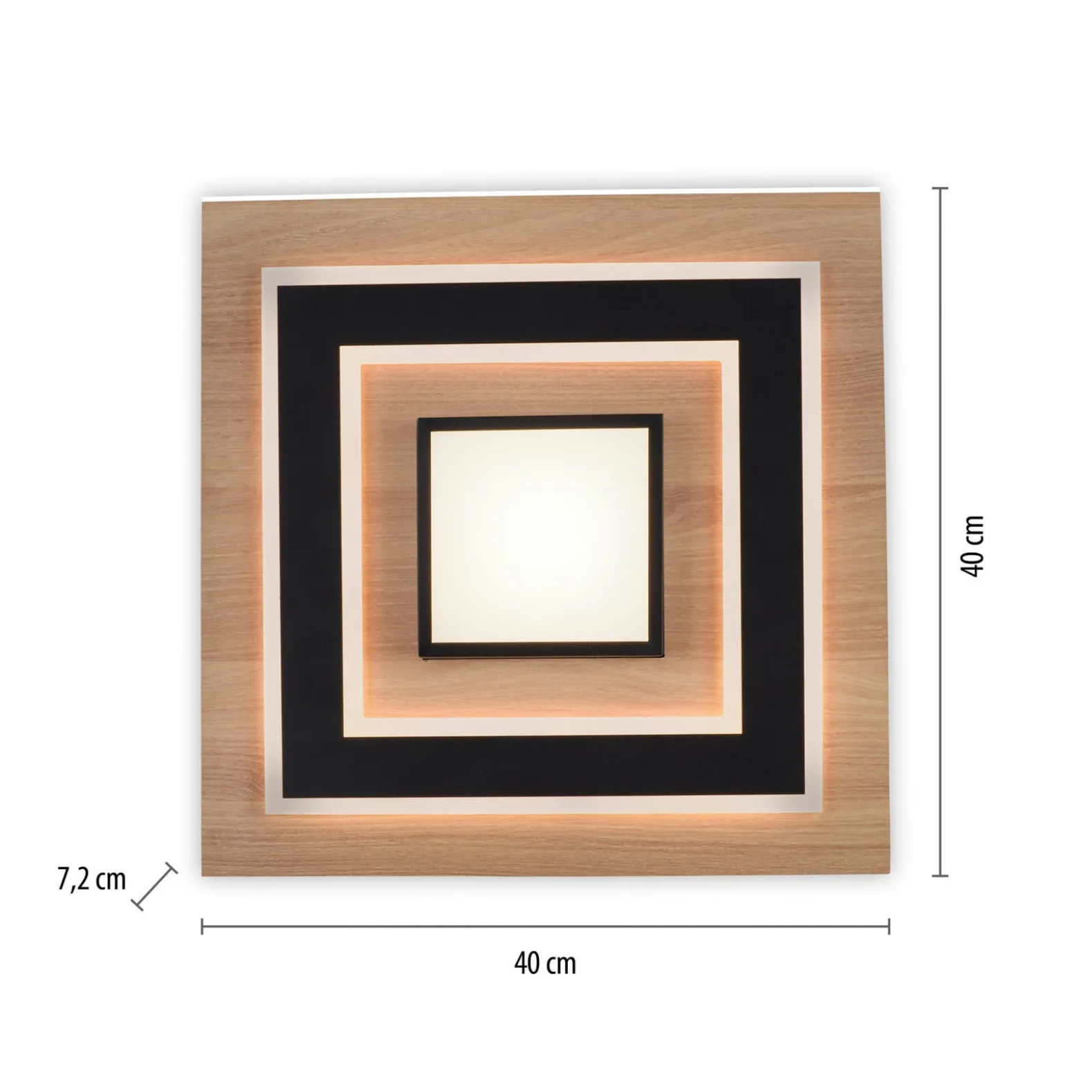 JUST LIGHT. LED-kattovalaisin Tola, kulmikas, 2-valo, puu, 3000 K