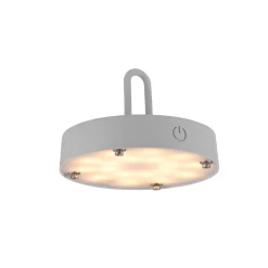 JUST LIGHT. LED ladattava pöytävalaisin Akuba harmaa-beige 22cm bambu