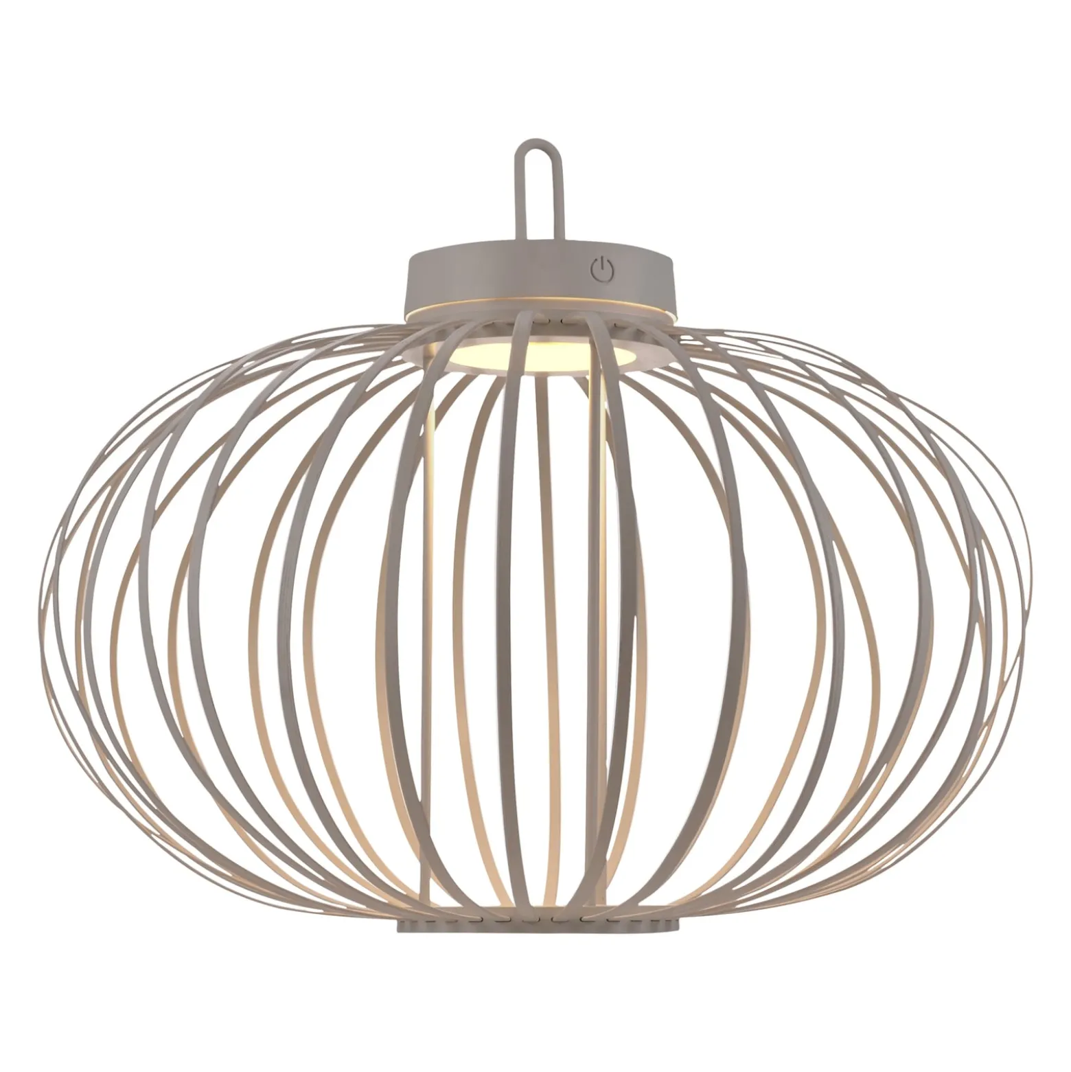 JUST LIGHT. LED ladattava pöytävalaisin Akuba harmaa-beige 37cm bambu