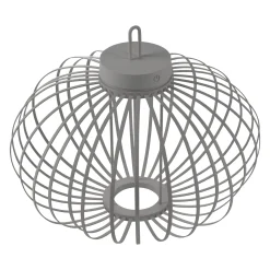 JUST LIGHT. LED ladattava pöytävalaisin Akuba harmaa-beige 37cm bambu