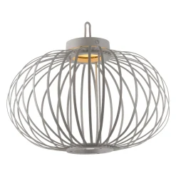 JUST LIGHT. LED ladattava pöytävalaisin Akuba harmaa-beige 37cm bambu