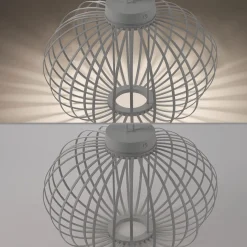 JUST LIGHT. LED ladattava pöytävalaisin Akuba harmaa-beige 37cm bambu