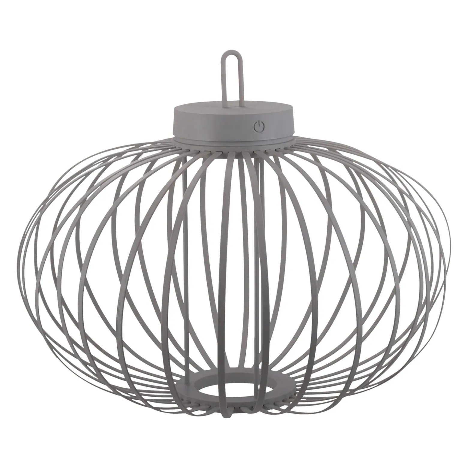 JUST LIGHT. LED ladattava pöytävalaisin Akuba harmaa-beige 37cm bambu