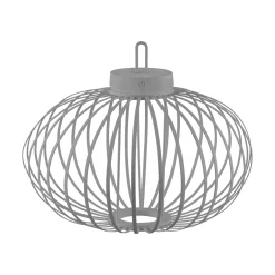 JUST LIGHT. LED ladattava pöytävalaisin Akuba harmaa-beige 37cm bambu