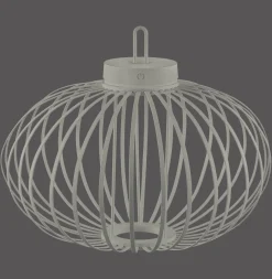 JUST LIGHT. LED ladattava pöytävalaisin Akuba harmaa-beige 37cm bambu