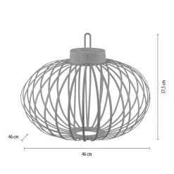 JUST LIGHT. LED ladattava pöytävalaisin Akuba harmaa-beige 37cm bambu
