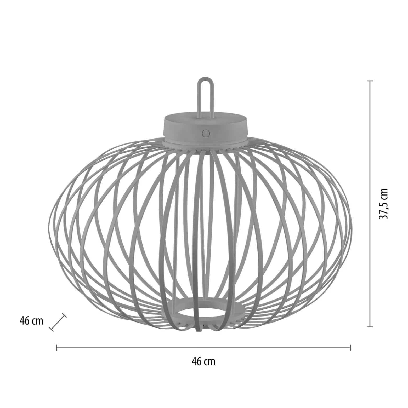 JUST LIGHT. LED ladattava pöytävalaisin Akuba harmaa-beige 37cm bambu