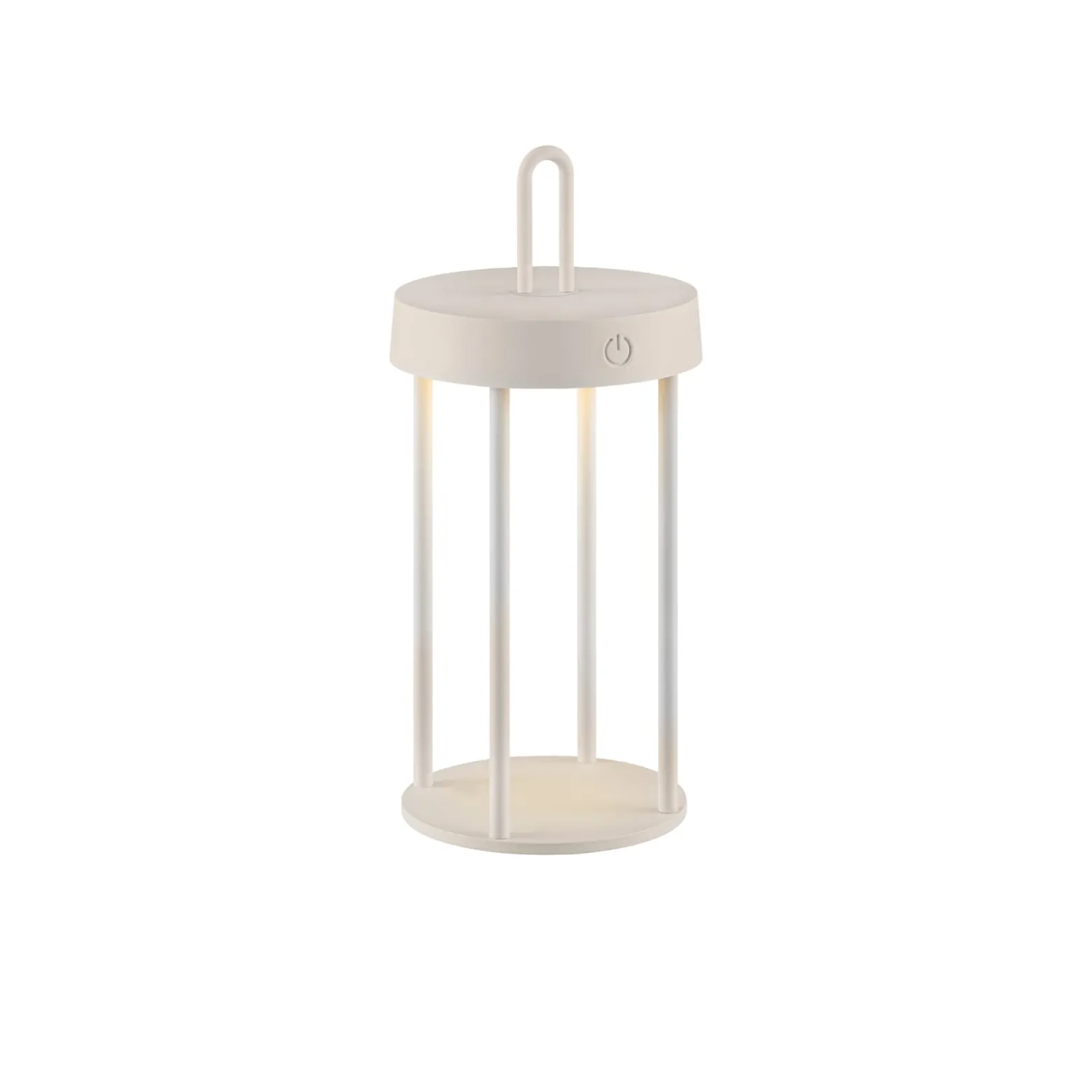 JUST LIGHT. LED ladattava pöytävalaisin Anselm harmaa-beige 28cm rautainen