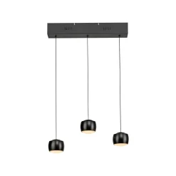 JUST LIGHT. LED-riippuvalaisin Ballini, musta, 3-lamppuinen, Switchmo
