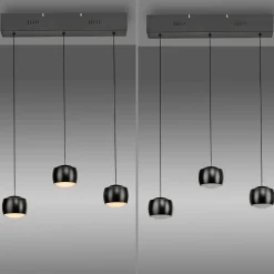 JUST LIGHT. LED-riippuvalaisin Ballini, musta, 3-lamppuinen, Switchmo