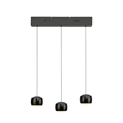 JUST LIGHT. LED-riippuvalaisin Ballini, musta, 3-lamppuinen, Switchmo